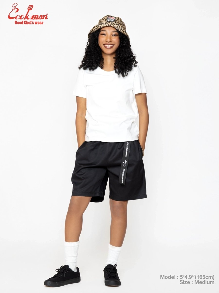 画像3: COOKMAN  シェフパンツ Chef Pants Short Black Belt Vision Black (3)