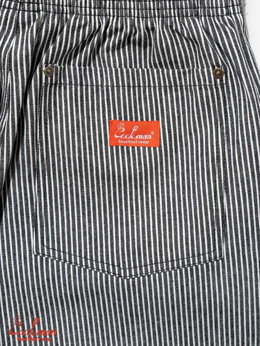 画像17: COOKMAN  シェフパンツ Chef Pants Short Front Pocket Hickory Black (17)