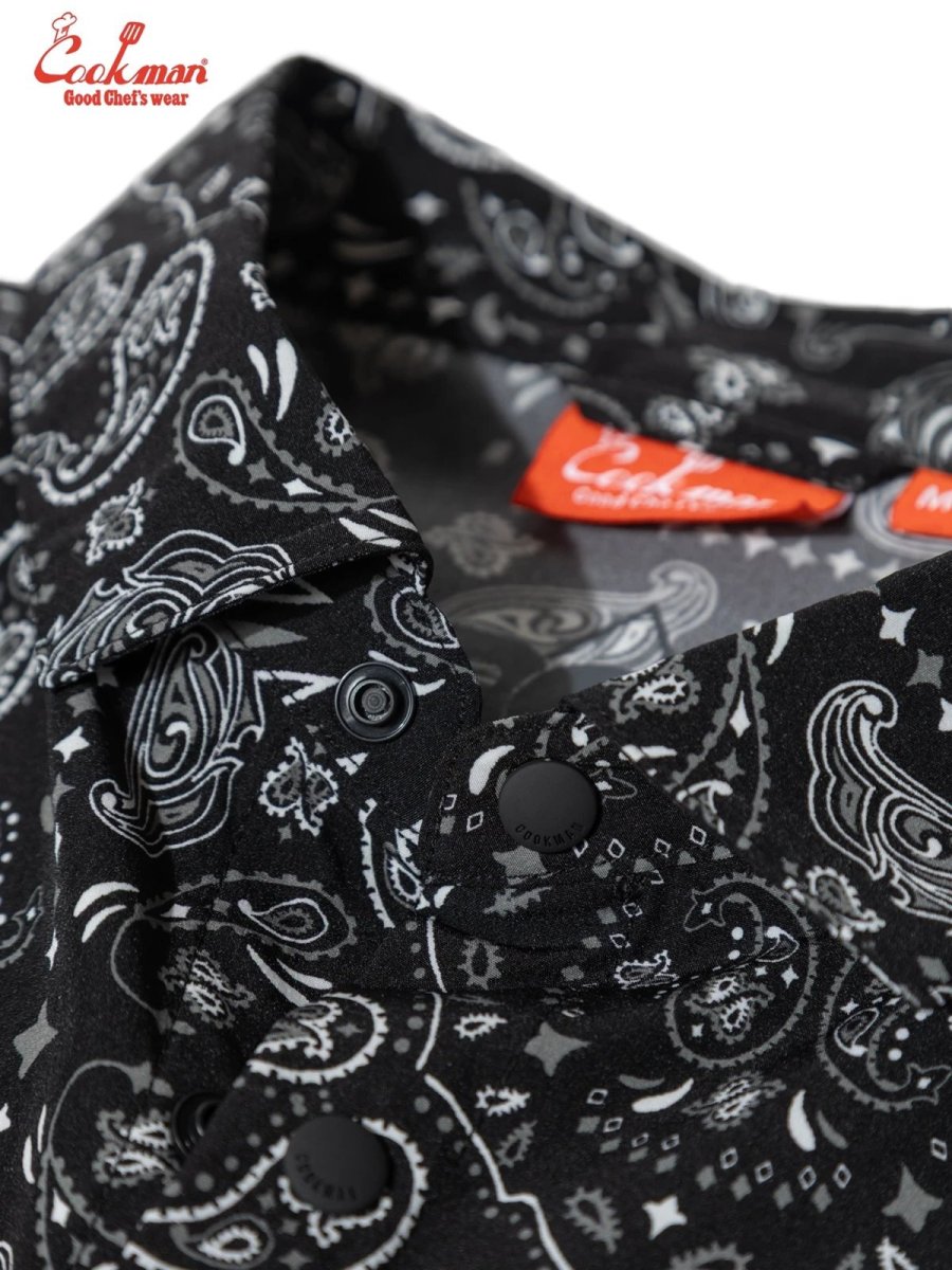 画像11: COOKMAN  ワークシャツ Work Shirts Short Sleeve Light Paisley Black (11)