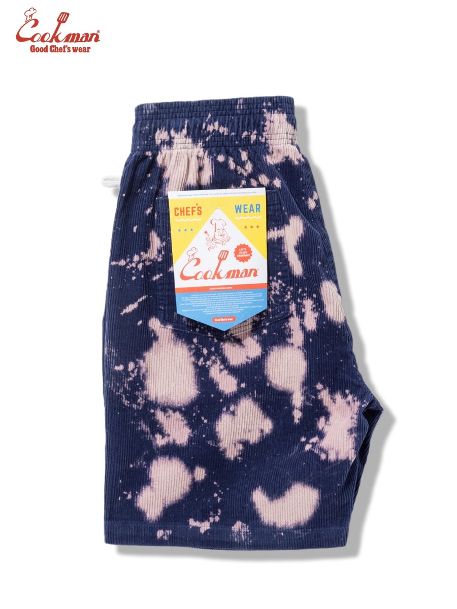 画像3: COOKMAN  シェフパンツ Chef Pants Short Corduroy Bleach Navy (3)