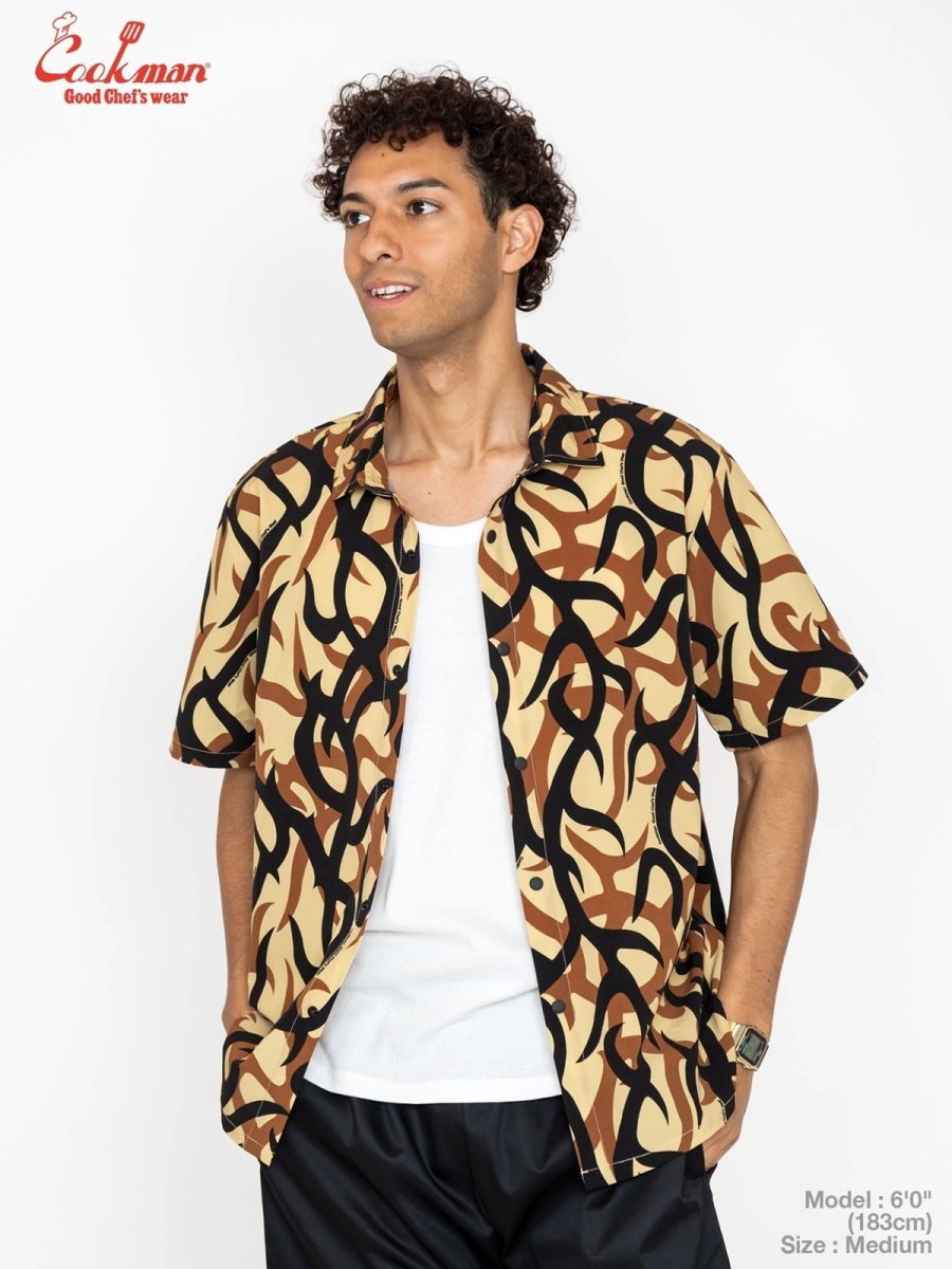 画像6: COOKMAN  ワークシャツ Work Shirts Short Sleeve Light Tribal Camo Beige (6)