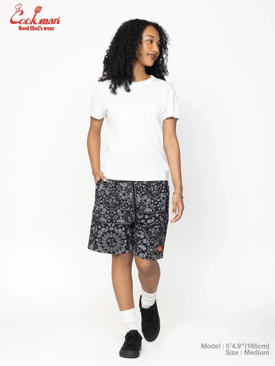 画像3: COOKMAN  シェフパンツ Chef Pants Short Light Paisley Black (3)