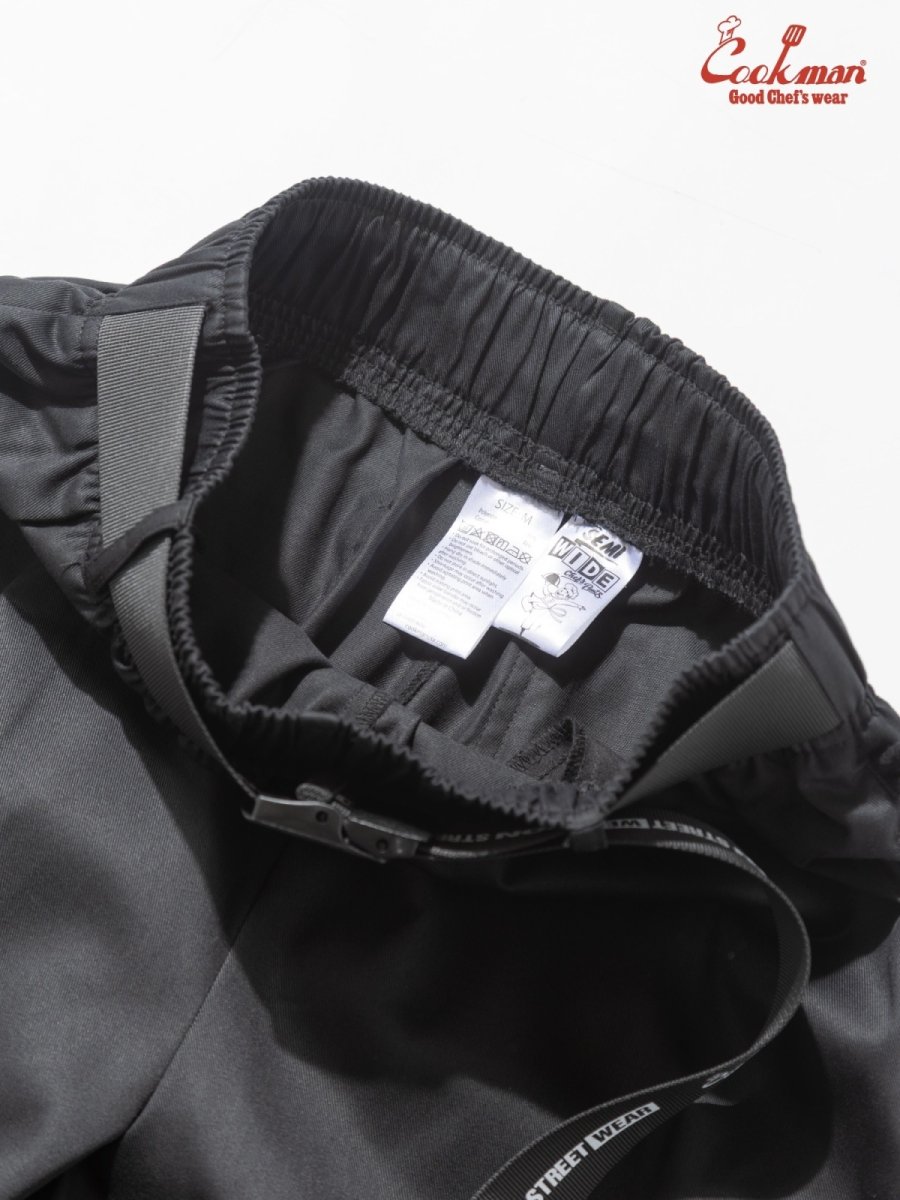 画像6: COOKMAN  シェフパンツ Chef Pants Semiwide Black Belt Vision Black (6)
