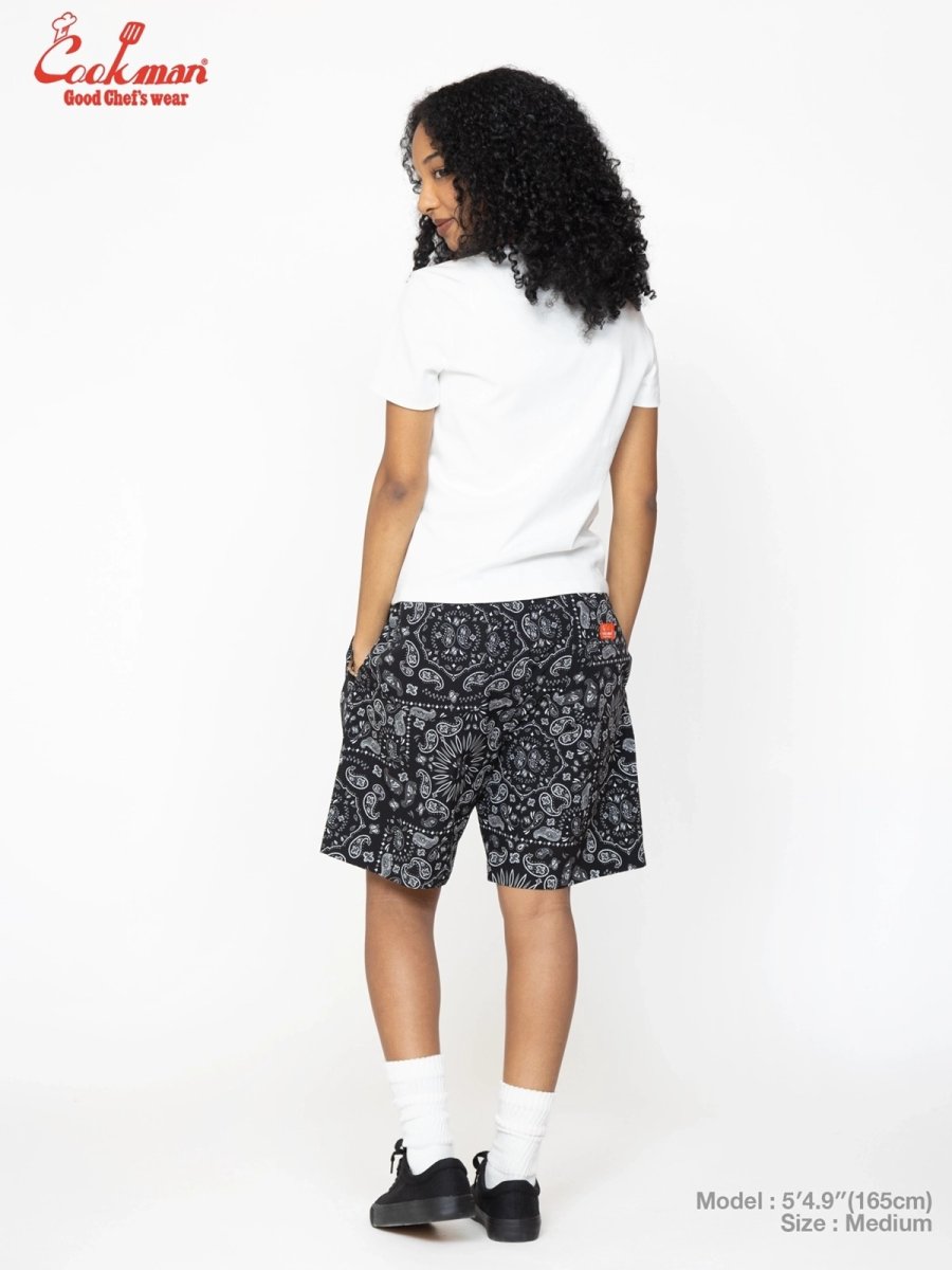 画像5: COOKMAN  シェフパンツ Chef Pants Short Light Paisley Black (5)