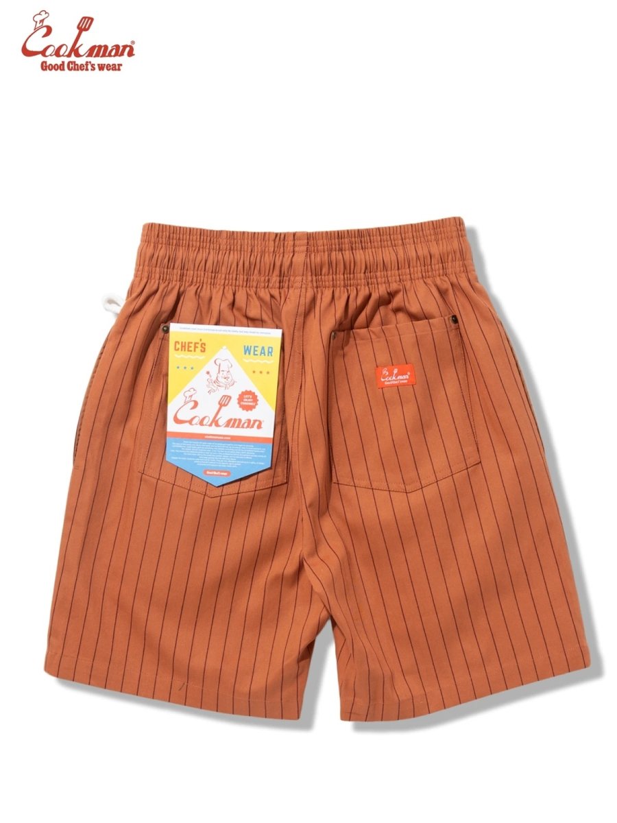 画像3: COOKMAN  シェフパンツ Chef Pants Short Front PocketHerringbone Stripe Brick (3)