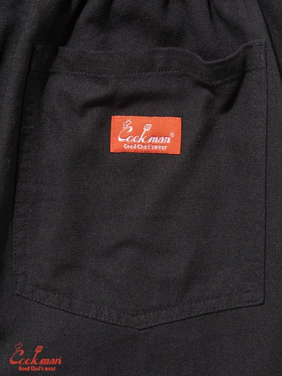 画像7: COOKMAN  シェフパンツ Chef Pants Short Linen Black (7)