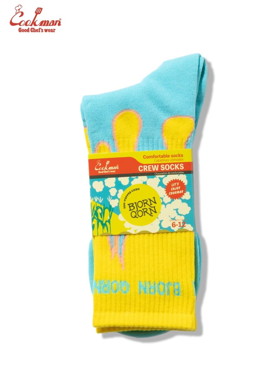 画像5: COOKMAN  ソックス Rib Crew Socks BjornQorn Flame Blue (5)
