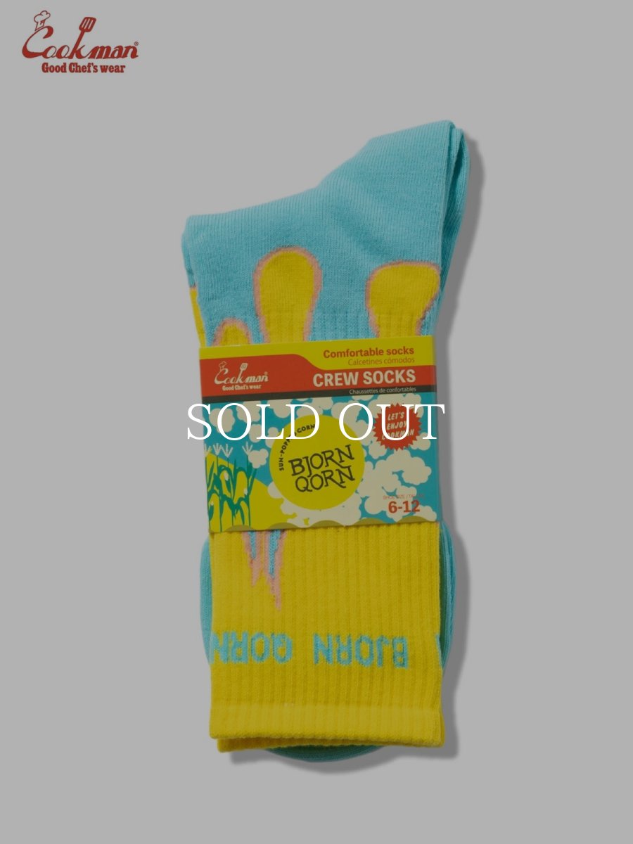 画像5: COOKMAN  ソックス Rib Crew Socks BjornQorn Flame Blue (5)