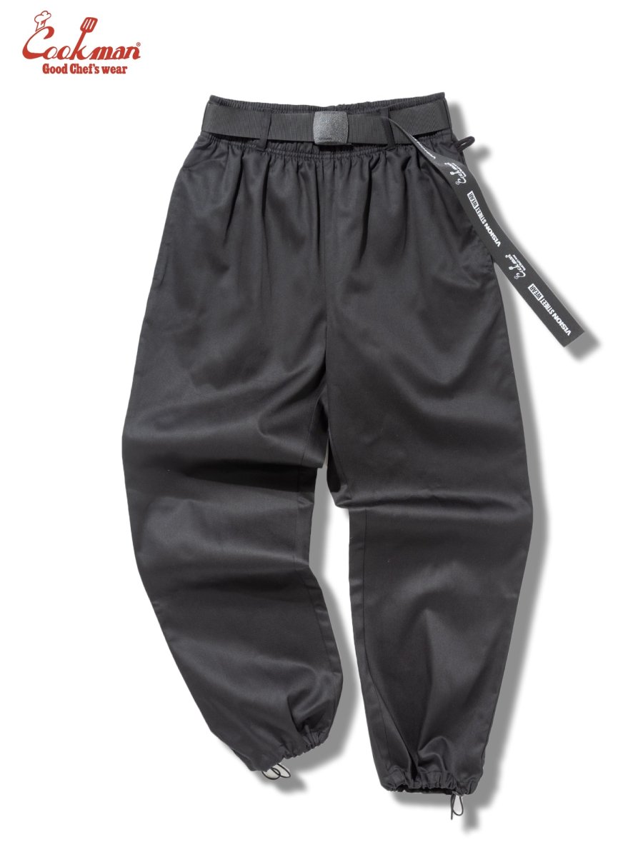 画像3: COOKMAN  シェフパンツ Chef Pants Semiwide Black Belt Vision Black (3)