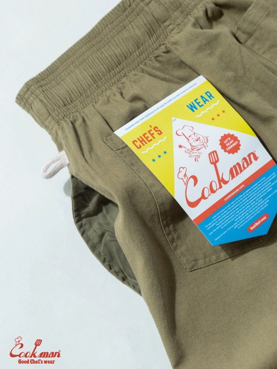画像7: COOKMAN  シェフパンツ Chef Pants Short Linen Olive (7)