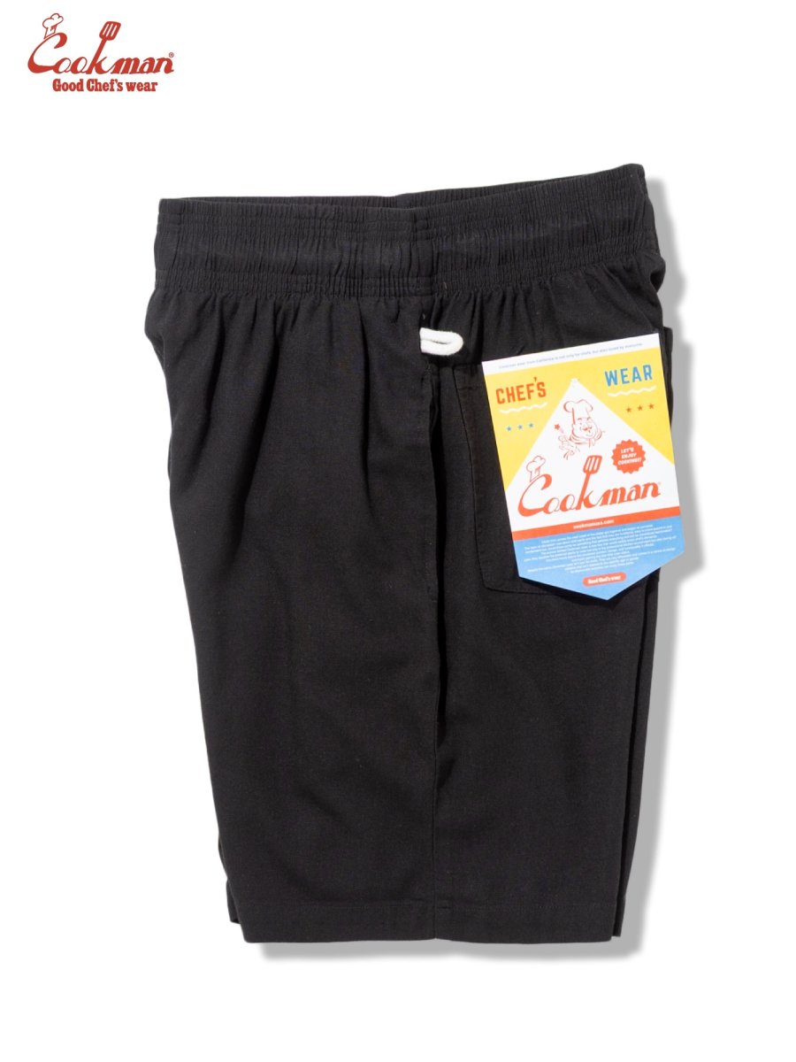 画像4: COOKMAN  シェフパンツ Chef Pants Short Linen Black (4)