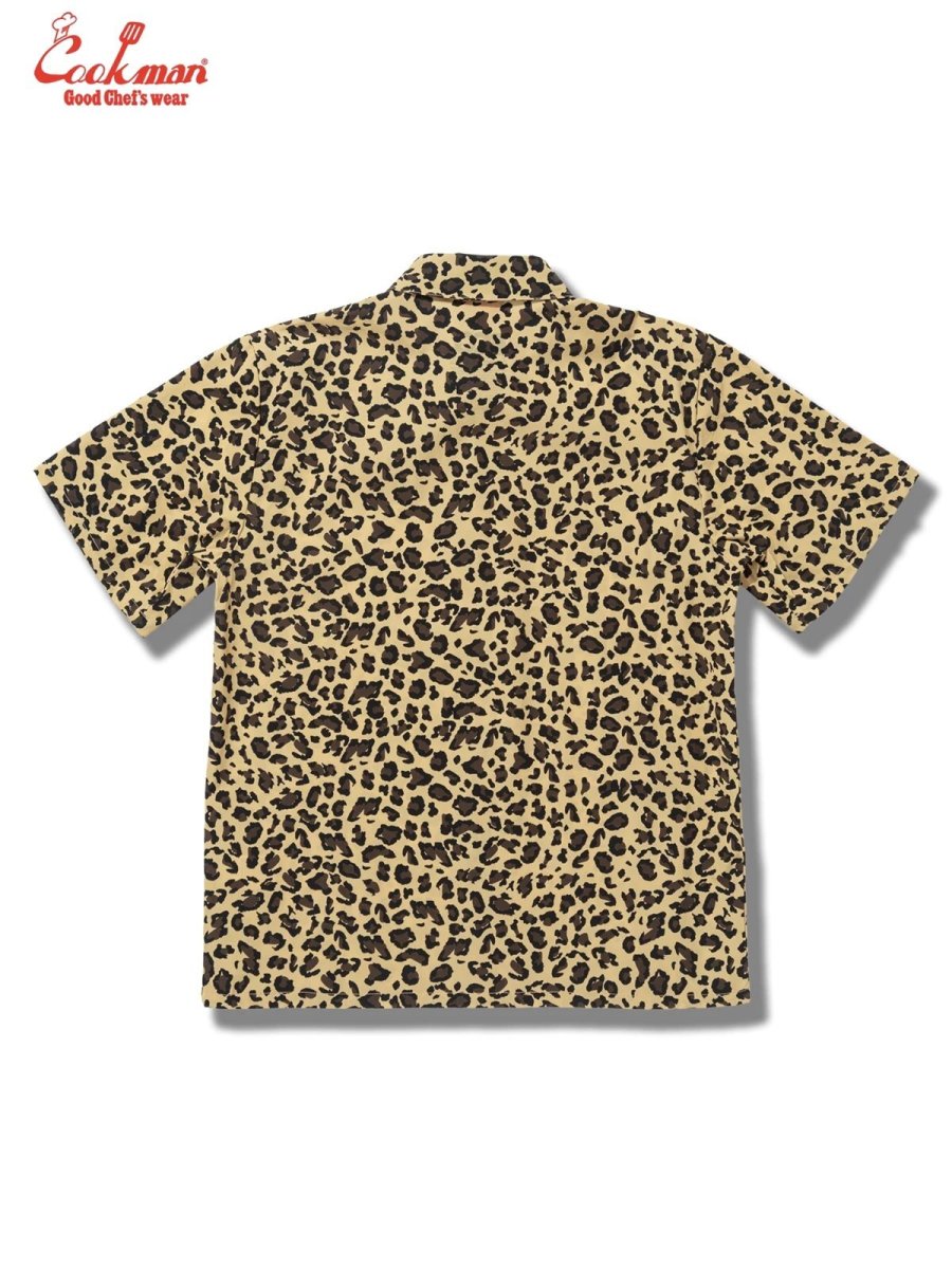 画像2: COOKMAN  ワークシャツ Work Shirts Short Sleeve Light Leopard Beige (2)