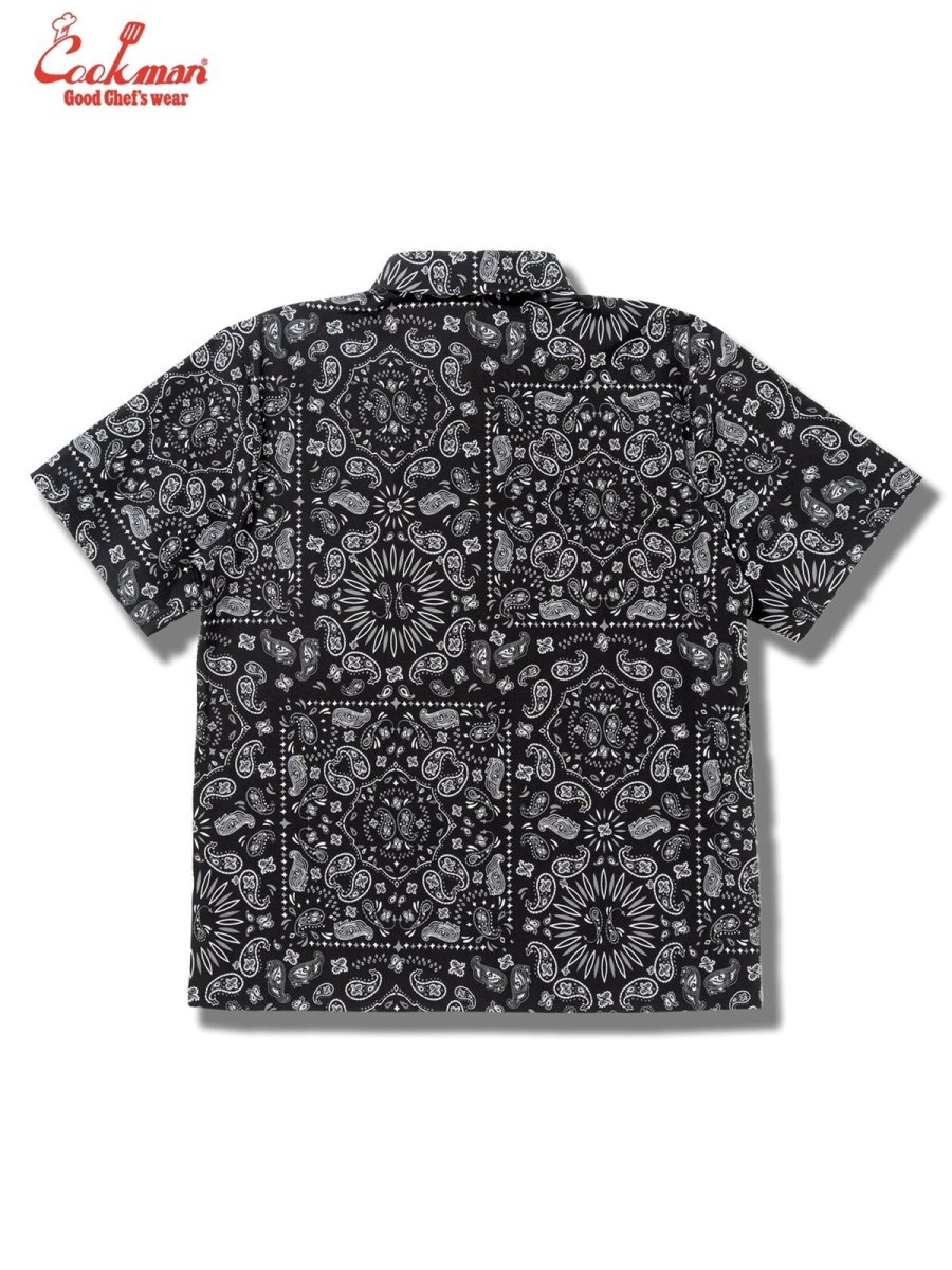 画像2: COOKMAN  ワークシャツ Work Shirts Short Sleeve Light Paisley Black (2)