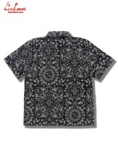 画像2: COOKMAN  ワークシャツ Work Shirts Short Sleeve Light Paisley Black (2)