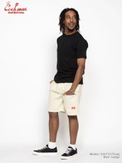 画像7: COOKMAN  シェフパンツ Chef Pants Short Front PocketHerringbone Stripe Cream (7)