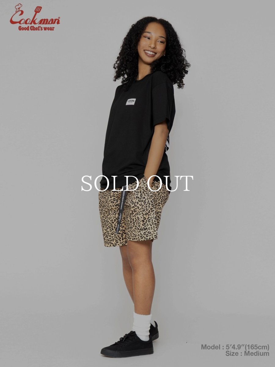 画像4: COOKMAN  シェフパンツ Chef Pants Short Black Belt Vision Leopard Beige (4)
