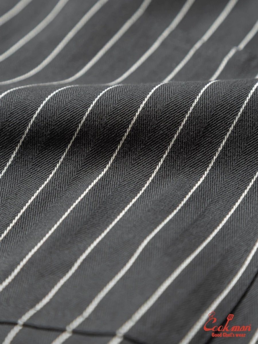 画像20: COOKMAN  シェフパンツ Chef Pants Short Front Pocket Herringbone Stripe Charcoal (20)