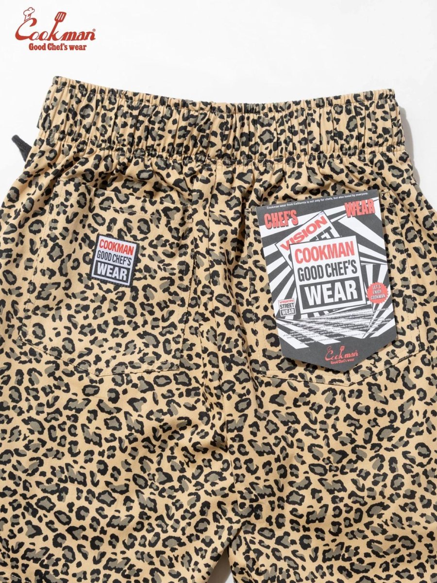 画像10: COOKMAN  シェフパンツ Chef Pants Short Black Belt Vision Leopard Beige (10)