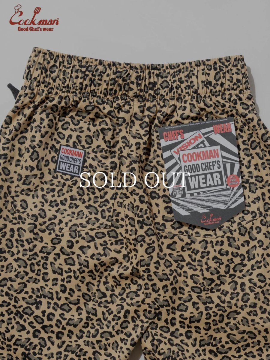 画像10: COOKMAN  シェフパンツ Chef Pants Short Black Belt Vision Leopard Beige (10)