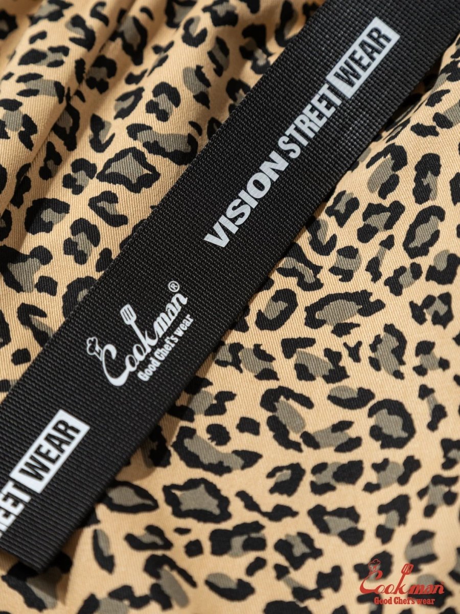 画像9: COOKMAN  シェフパンツ Chef Pants Short Black Belt Vision Leopard Beige (9)