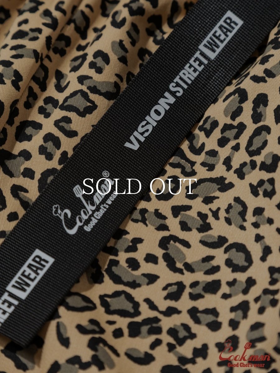画像9: COOKMAN  シェフパンツ Chef Pants Short Black Belt Vision Leopard Beige (9)