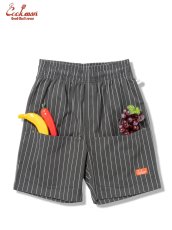 画像2: COOKMAN  シェフパンツ Chef Pants Short Front Pocket Herringbone Stripe Charcoal (2)