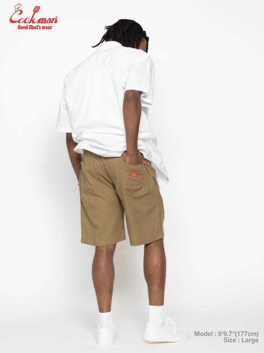 画像12: COOKMAN  シェフパンツ Chef Pants Short Linen Olive (12)