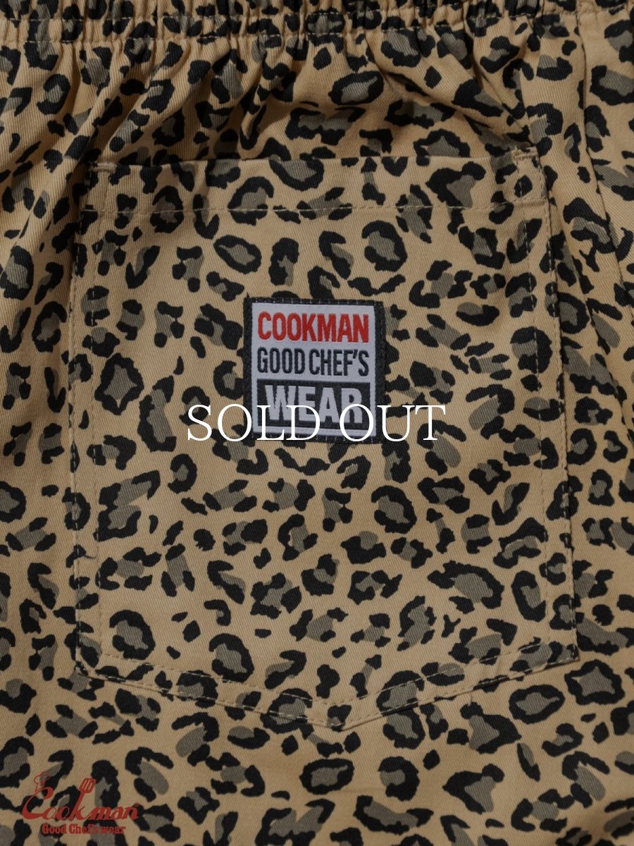 画像11: COOKMAN  シェフパンツ Chef Pants Short Black Belt Vision Leopard Beige (11)
