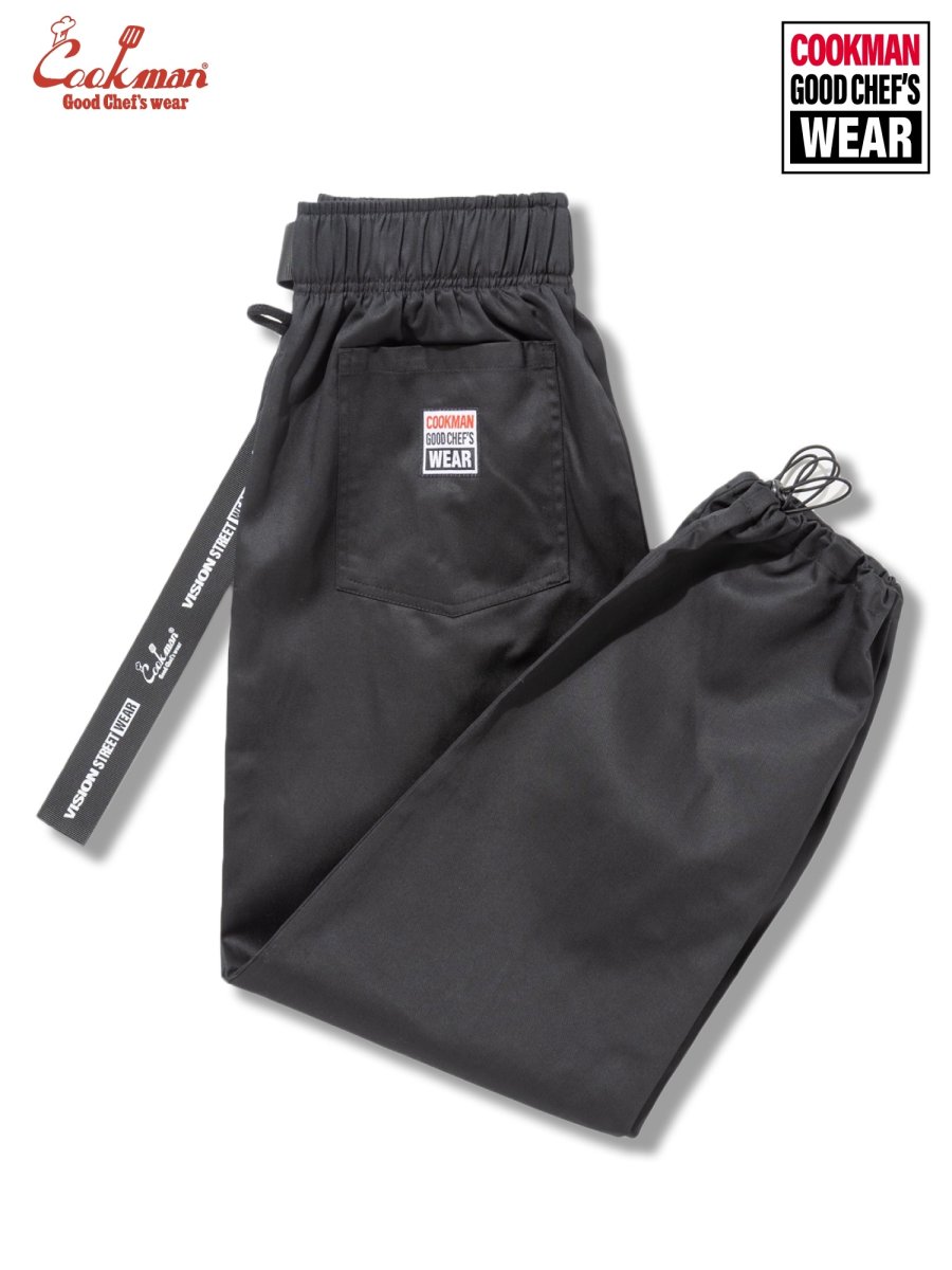 画像1: COOKMAN  シェフパンツ Chef Pants Semiwide Black Belt Vision Black (1)