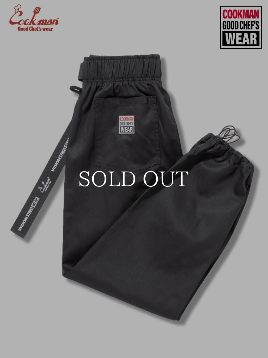 画像1: COOKMAN  シェフパンツ Chef Pants Semiwide Black Belt Vision Black (1)