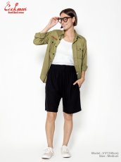 画像10: COOKMAN  シェフパンツ Chef Pants Short Linen Black (10)
