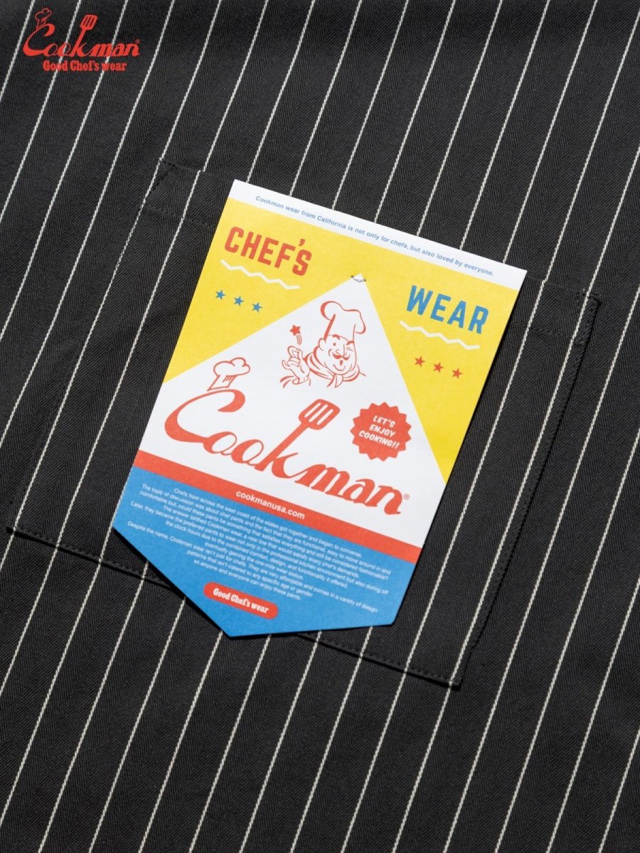 画像7: COOKMAN  ロングエプロン Long Apron Herringbone Stripe Charcoal (7)