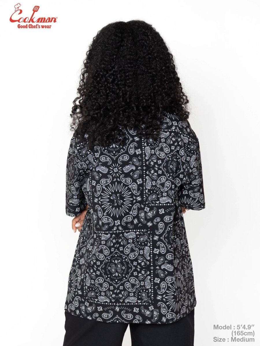 画像6: COOKMAN  ワークシャツ Work Shirts Short Sleeve Light Paisley Black (6)