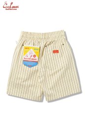 画像3: COOKMAN  シェフパンツ Chef Pants Short Front PocketHerringbone Stripe Cream (3)