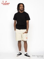 画像4: COOKMAN  シェフパンツ Chef Pants Short Front PocketHerringbone Stripe Cream (4)