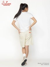 画像12: COOKMAN  シェフパンツ Chef Pants Short Front PocketHerringbone Stripe Cream (12)