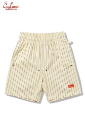 画像2: COOKMAN  シェフパンツ Chef Pants Short Front PocketHerringbone Stripe Cream (2)