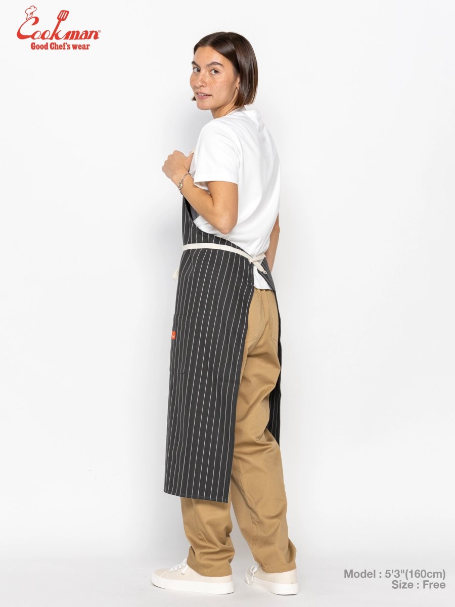 画像15: COOKMAN  ロングエプロン Long Apron Herringbone Stripe Charcoal (15)