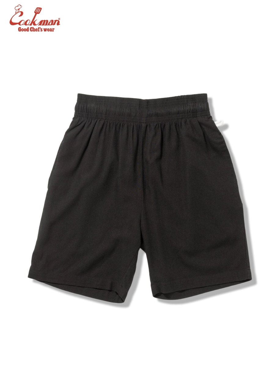 画像1: COOKMAN  シェフパンツ Chef Pants Short Linen Black (1)