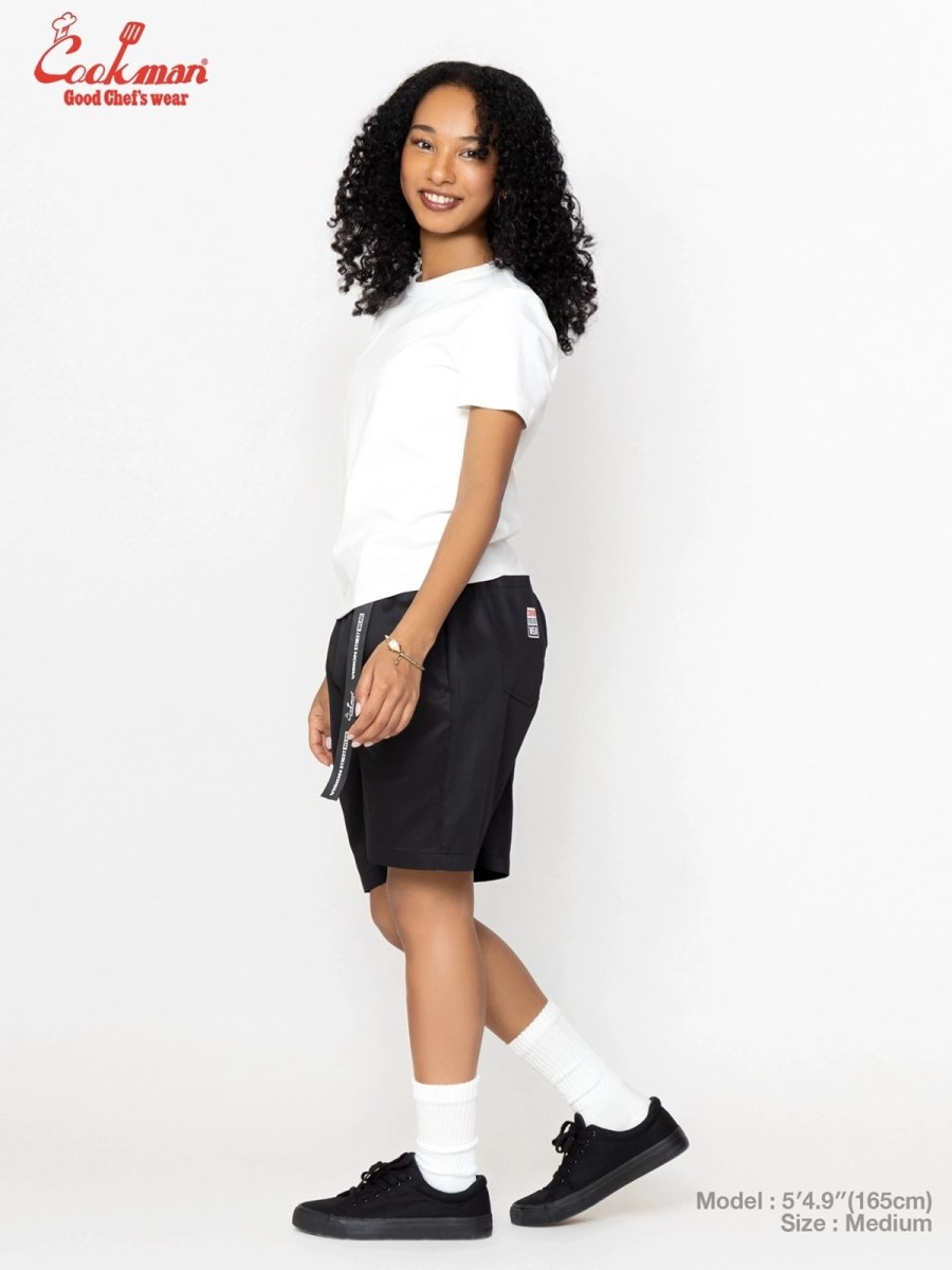 画像6: COOKMAN  シェフパンツ Chef Pants Short Black Belt Vision Black (6)