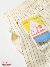 画像18: COOKMAN  シェフパンツ Chef Pants Short Front PocketHerringbone Stripe Cream (18)