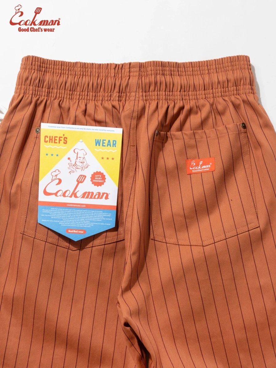 画像15: COOKMAN  シェフパンツ Chef Pants Short Front PocketHerringbone Stripe Brick (15)