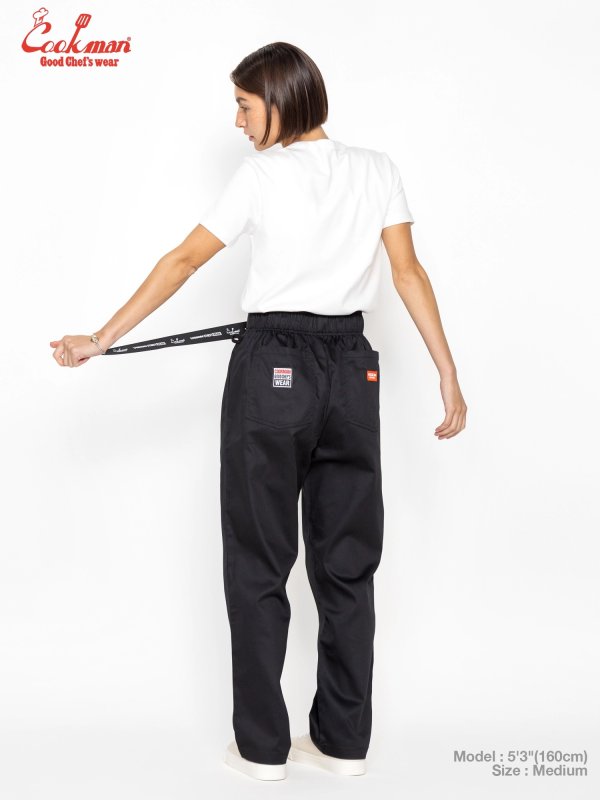 COOKMAN シェフパンツ Chef Pants Semiwide Black Belt Vision Black