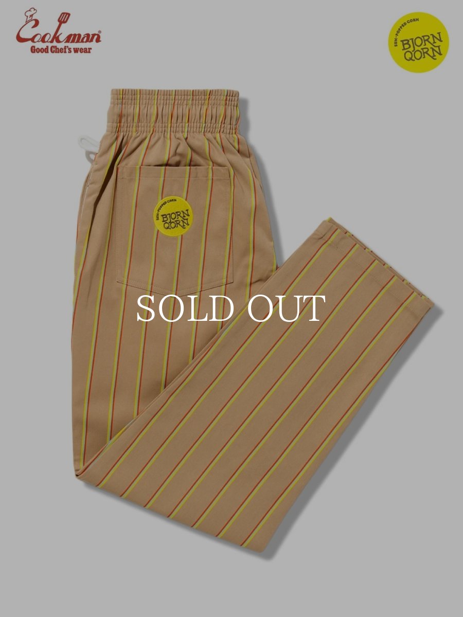 画像1: COOKMAN  シェフパンツ Chef Pants BjornQorn Carton Stripe (1)