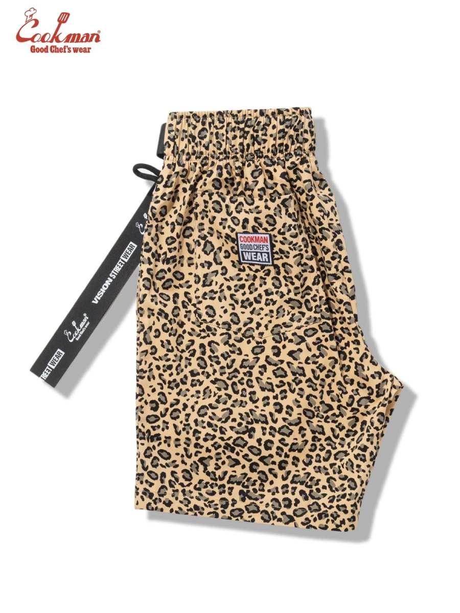 画像5: COOKMAN  シェフパンツ Chef Pants Short Black Belt Vision Leopard Beige (5)