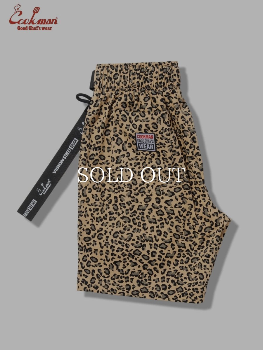 画像5: COOKMAN  シェフパンツ Chef Pants Short Black Belt Vision Leopard Beige (5)