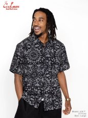 画像3: COOKMAN  ワークシャツ Work Shirts Short Sleeve Light Paisley Black (3)