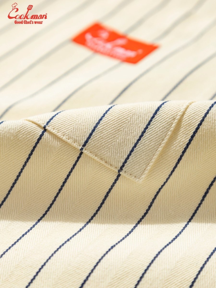 画像7: COOKMAN  ロングエプロン Long Apron Herringbone Stripe Cream (7)