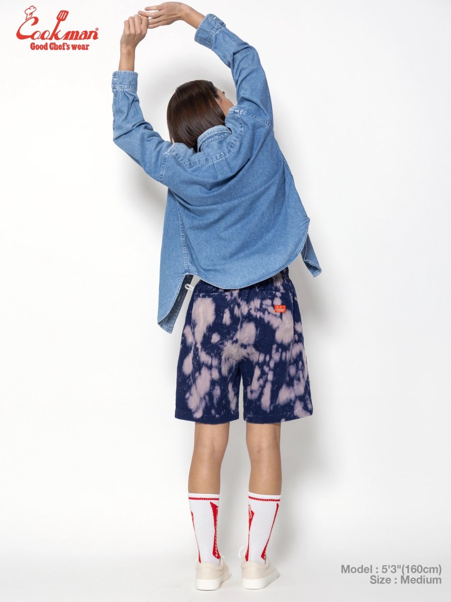 画像15: COOKMAN  シェフパンツ Chef Pants Short Corduroy Bleach Navy (15)