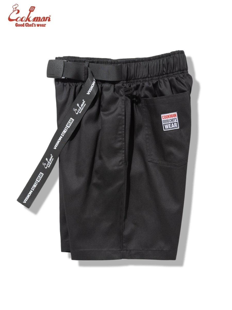 画像8: COOKMAN  シェフパンツ Chef Pants Short Black Belt Vision Black (8)